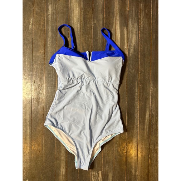 Herseas Other - Herseas Blue Colorblock One Piece Swimsuit Adjustable Straps V-Neck Swimwear